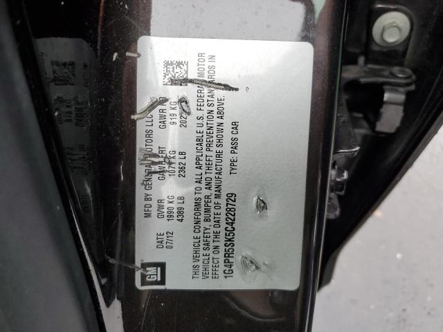 2012 Buick Verano VIN 1G4PR5SK5C4228729 Copart auction photo, minor dent/scratches damage thumbnail 12