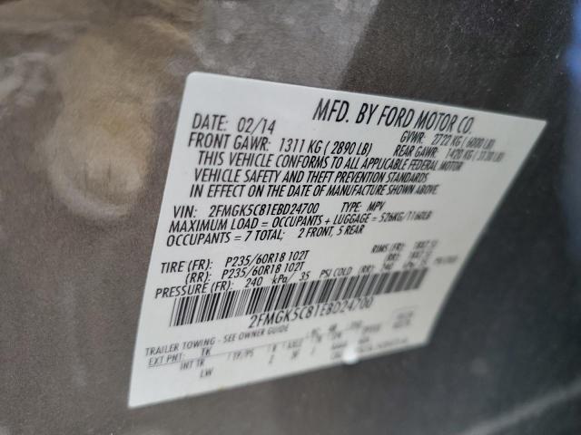 2014 Ford Flex VIN 2FMGK5C81EBD24700 Copart auction photo, front end damage thumbnail 12