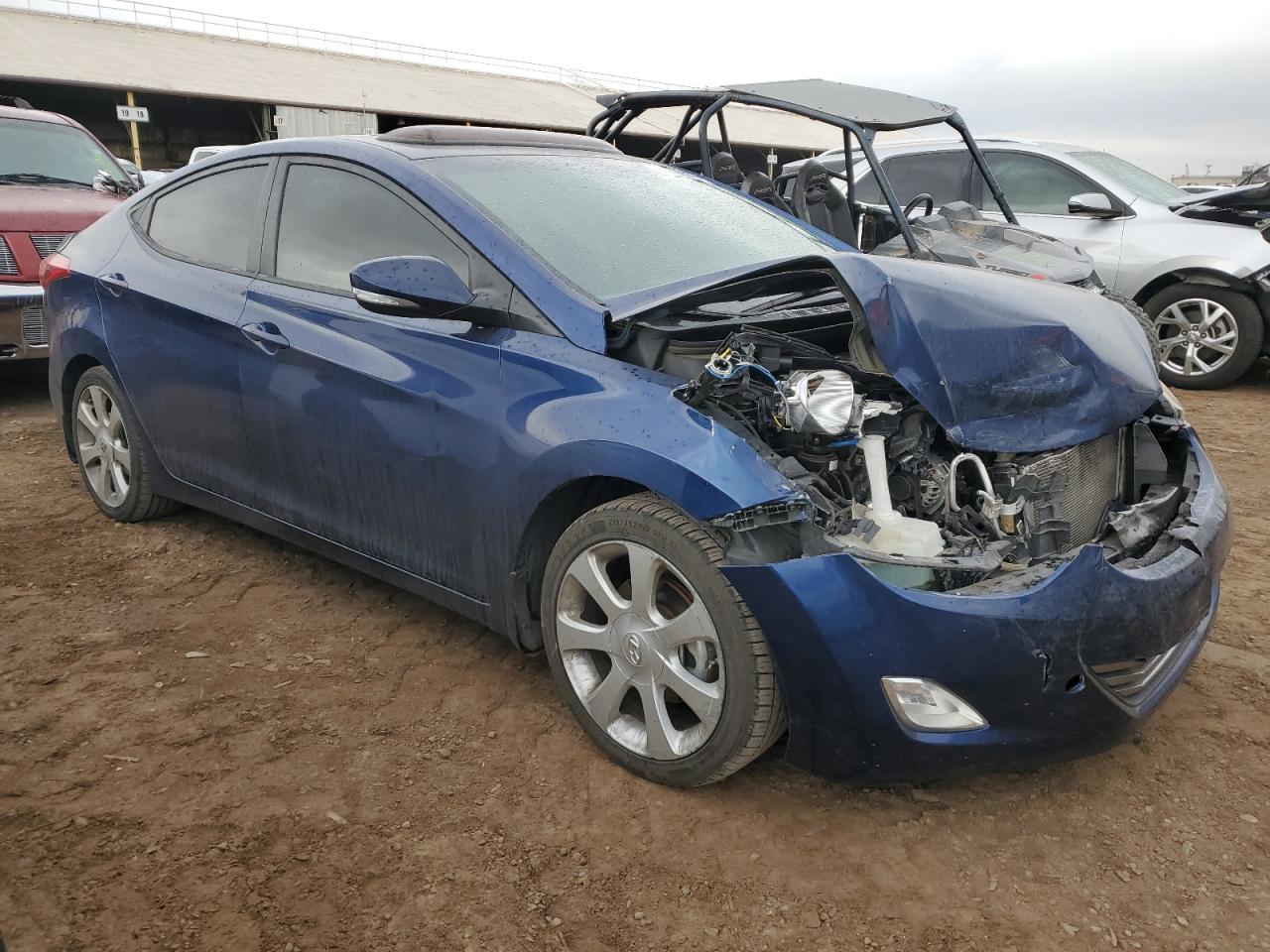 2013 Hyundai Elantra VIN KMHDH4AE3DU867270 Copart auction photo, front end damage thumbnail 4