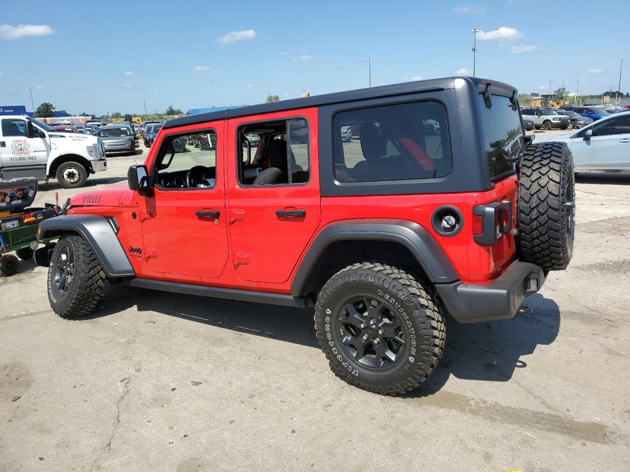2021 Jeep Wrangler VIN 1C4HJXDN9MW599319 Copart auction photo, front end damage thumbnail 2