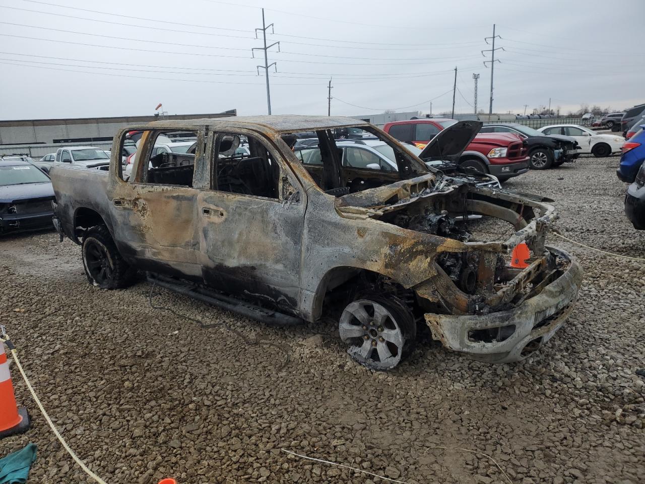 2020 RAM 1500 VIN 1C6SRFLT2LN196304 Copart auction photo, burn damage thumbnail 4