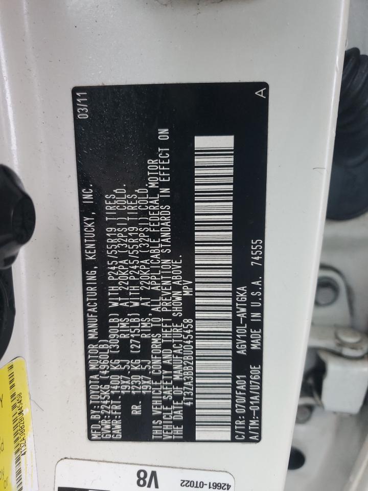 2011 Toyota Venza VIN 4T3ZA3BB2BU045458 Copart auction photo, front end damage thumbnail 13