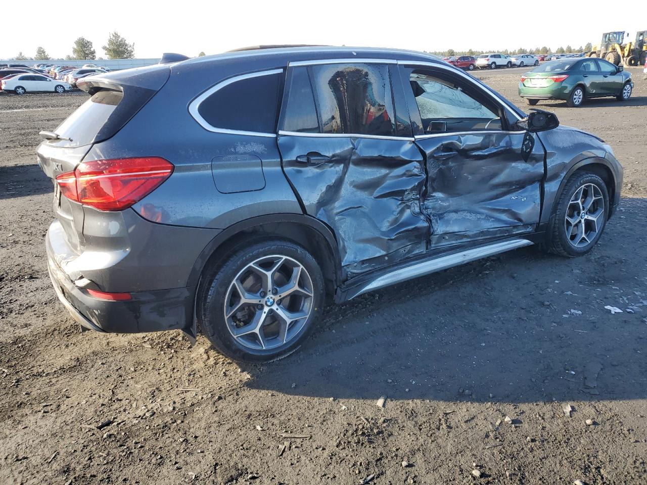 2017 BMW X1 VIN WBXHT3C32H5F70295 Copart auction photo, rollover damage thumbnail 3