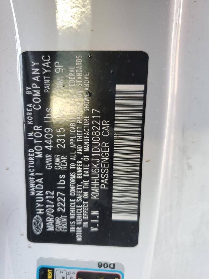 2013 Hyundai Genesis VIN KMHHU6KJ1DU082217 Copart auction photo, water/flood damage thumbnail 13