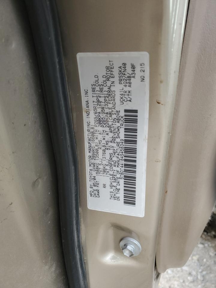 2004 Toyota Tundra VIN 5TBDT44184S458349 Copart auction photo, all over damage thumbnail 14