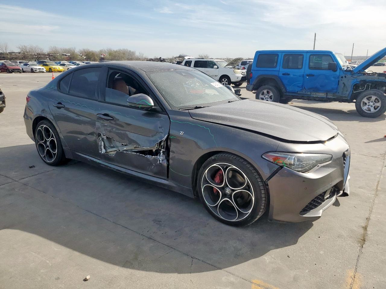 2022 Alfa Romeo Giulia VIN ZARFAMBN5N7663737 Copart auction photo, side / front end damage thumbnail 4