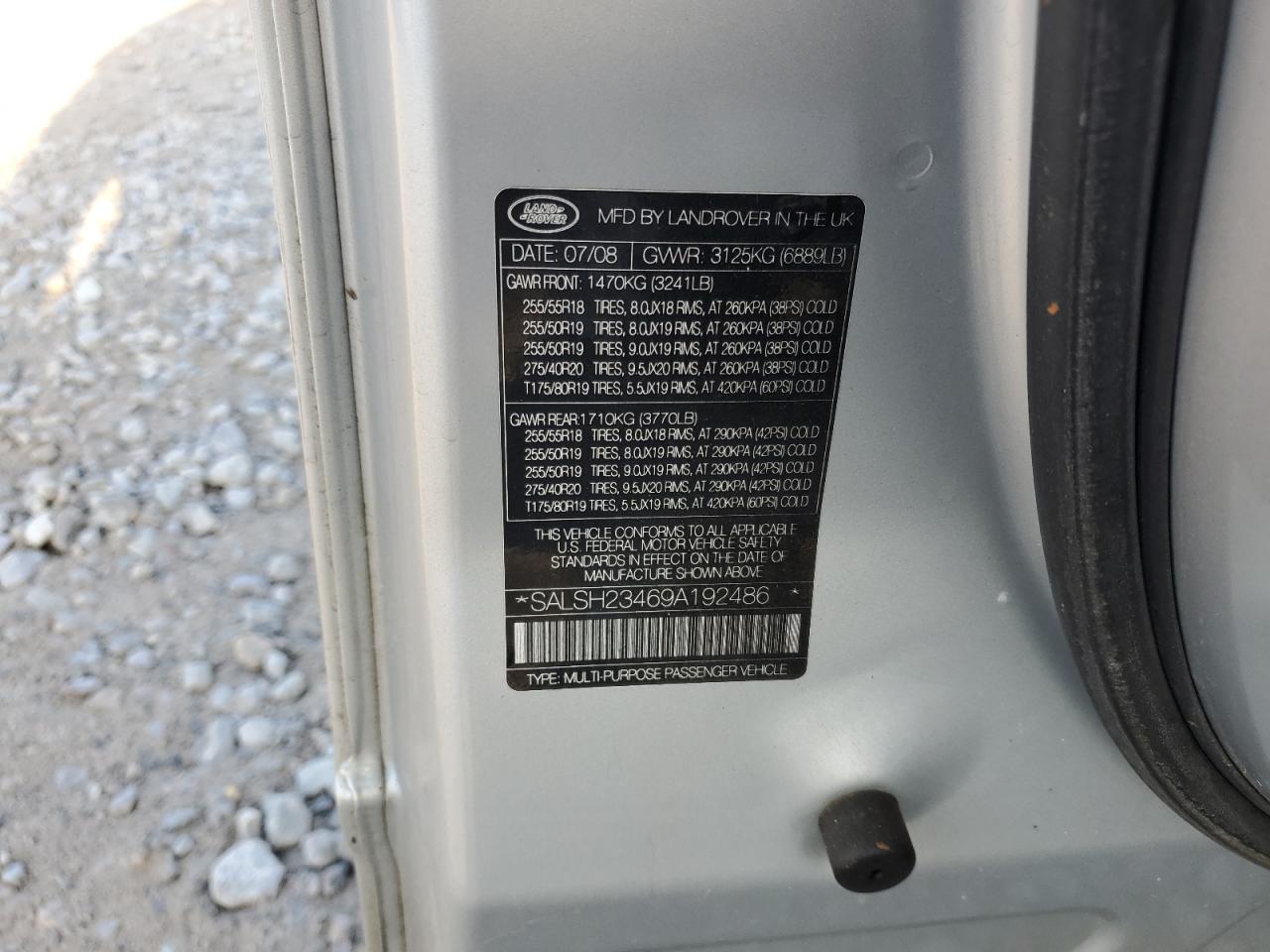 2009 Land Rover Range Rover VIN SALSH23469A192486 Copart auction photo, vandalism damage thumbnail 15