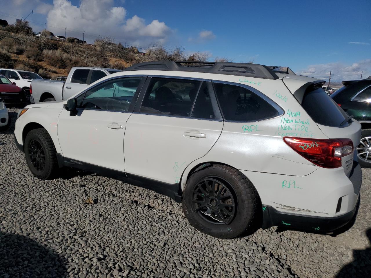 2017 Subaru Outback VIN 4S4BSAHC2H3258646 Copart auction photo, rear end / side damage thumbnail 2