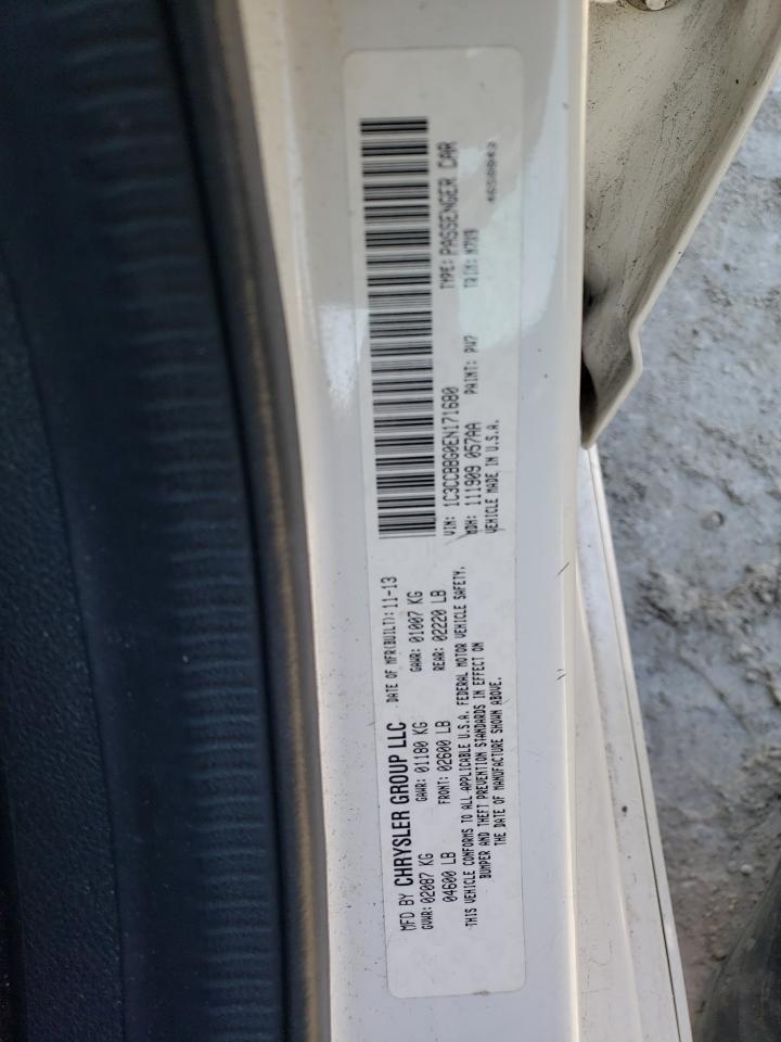 2014 Chrysler 200 VIN 1C3CCBBG0EN171680 Copart auction photo, front end / minor dent/scratches damage thumbnail 12