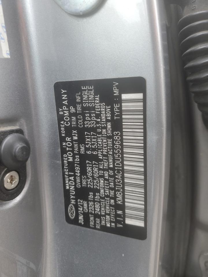 2013 Hyundai Tucson VIN KM8JU3AC1DU559683 Copart auction photo, mechanical damage thumbnail 13