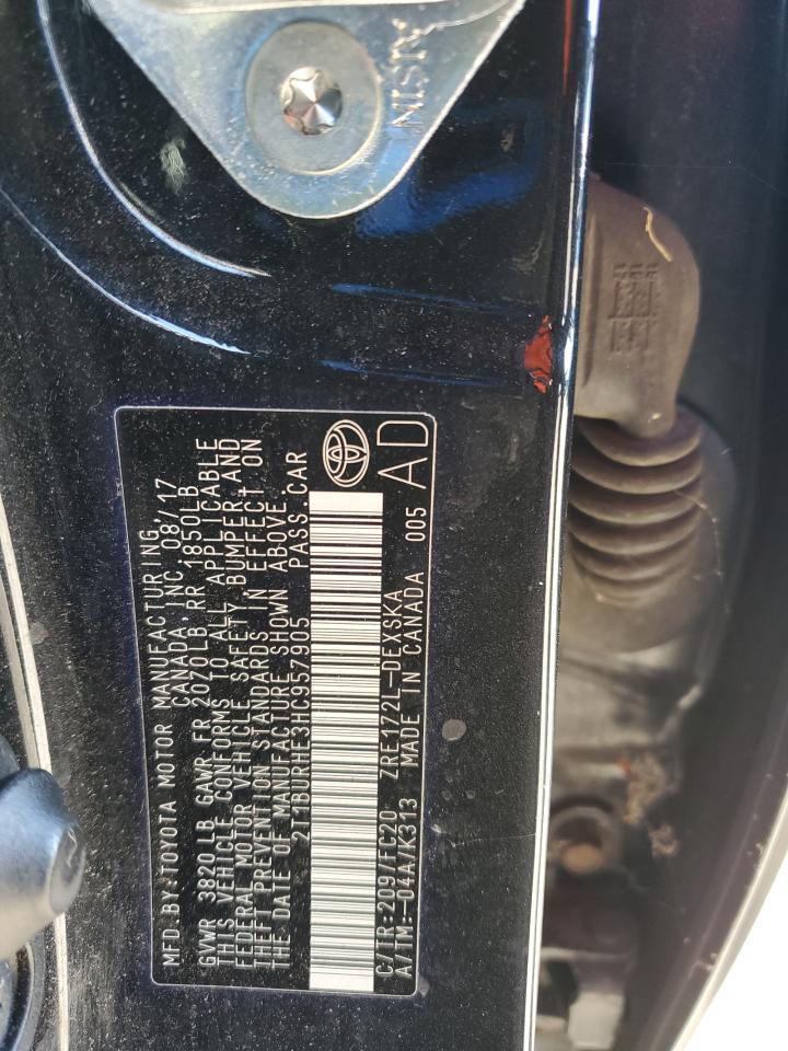 2017 Toyota Corolla VIN 2T1BURHE3HC957905 Copart auction photo, normal wear damage thumbnail 12