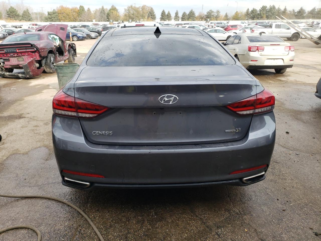 2015 Hyundai Genesis VIN KMHGN4JEXFU101125 Copart auction photo, front end damage thumbnail 6