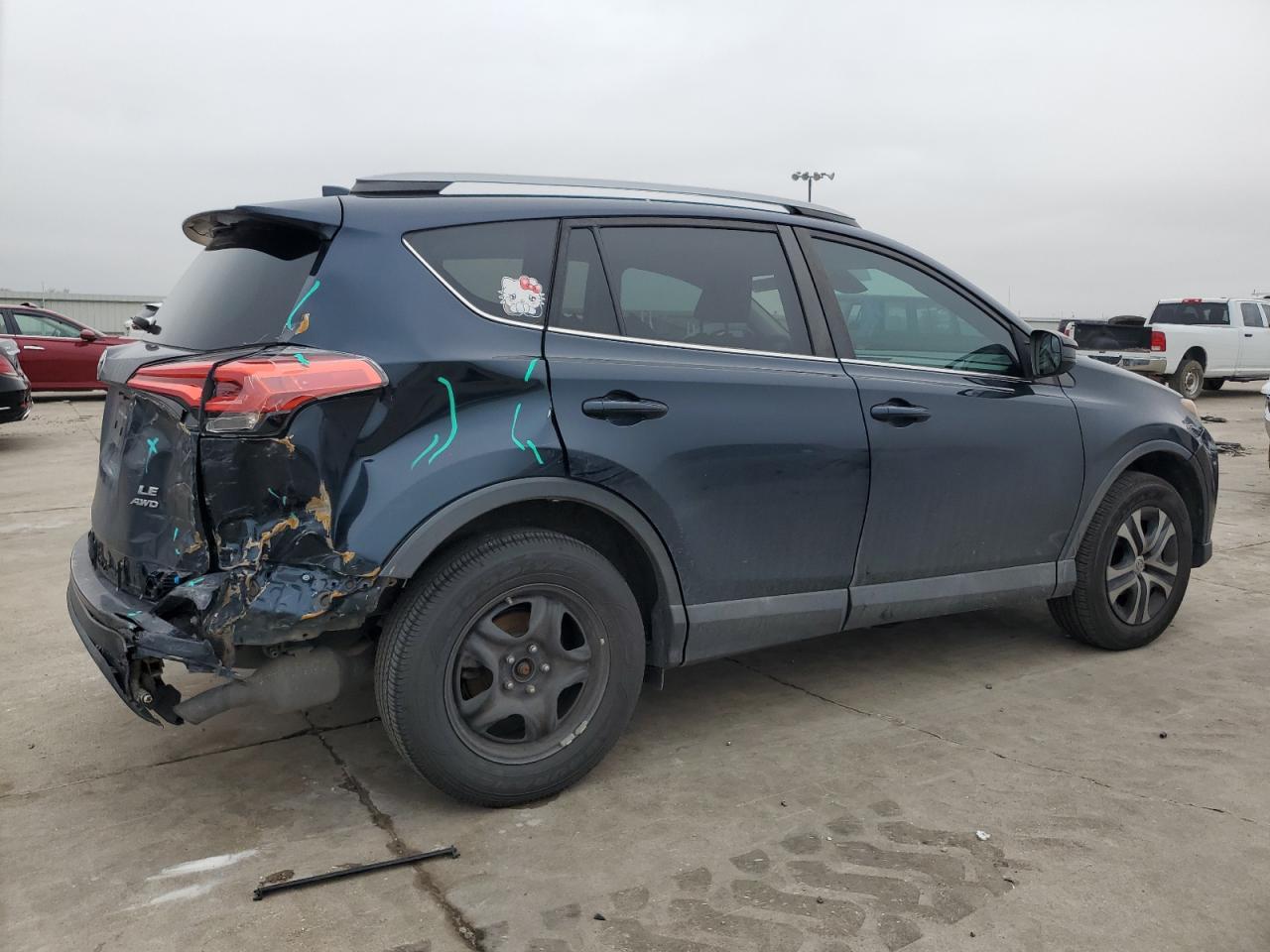 2017 Toyota RAV 4 VIN 2T3BFREV3HW579265 Copart auction photo, rear end / hail damage thumbnail 3