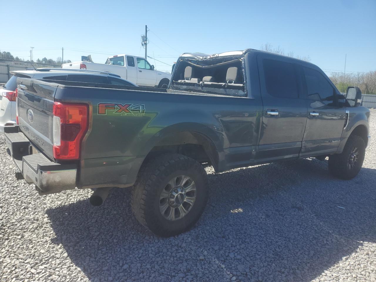 2017 Ford F250 VIN 1FT7W2BT0HED14889 Copart auction photo, top/roof damage thumbnail 3