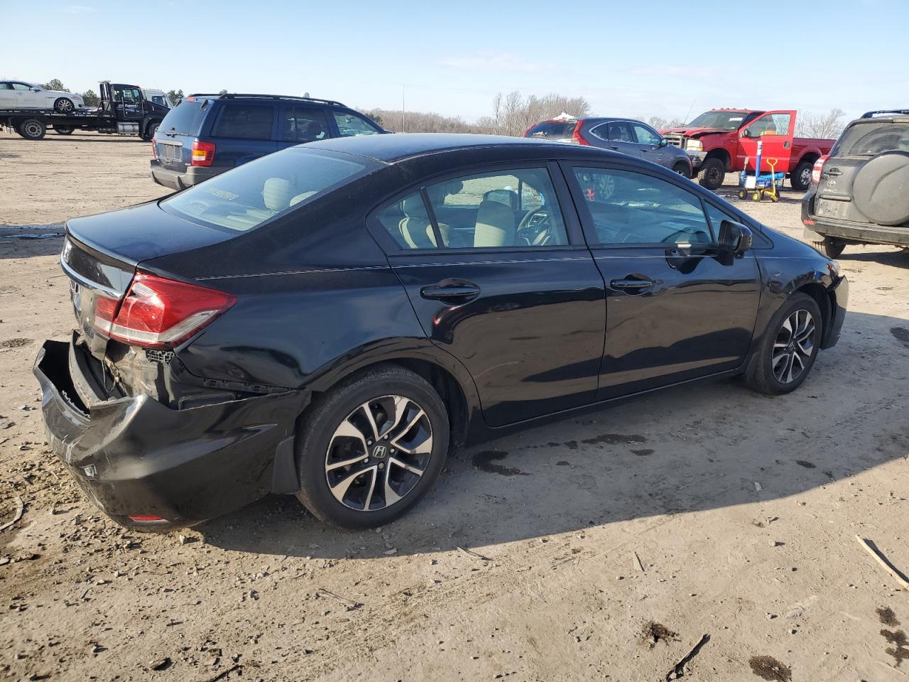 2014 Honda Civic VIN 2HGFB2F85EH545791 Copart auction photo, rear end / front end damage thumbnail 3