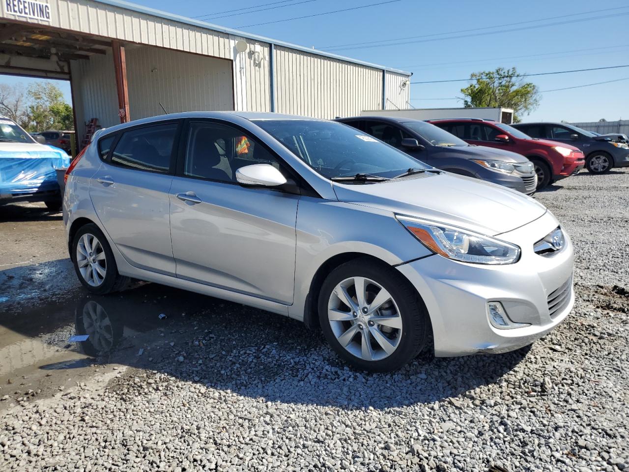 2014 Hyundai Accent VIN KMHCU5AE4EU183164 Copart auction photo, side damage thumbnail 4