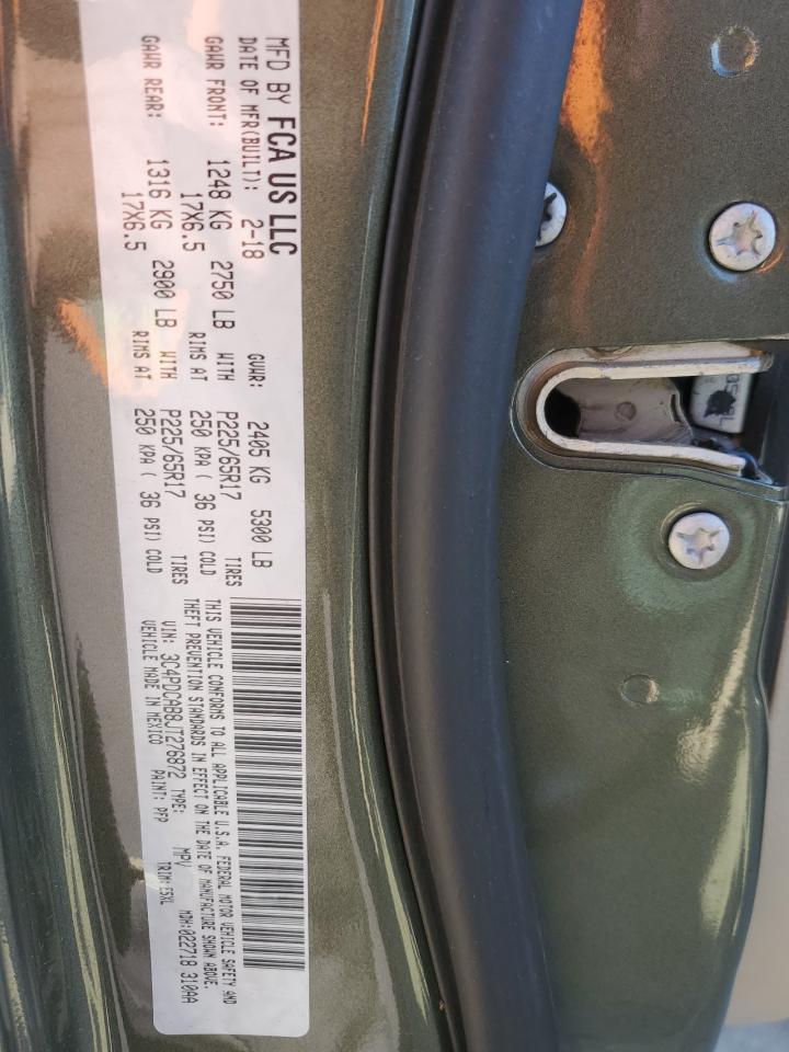 2018 Dodge Journey VIN 3C4PDCAB8JT276872 Copart auction photo, front end / minor dent/scratches damage thumbnail 13