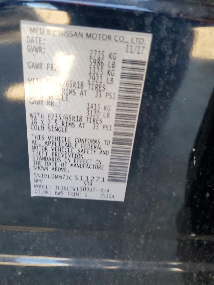 2018 Infiniti QX60 VIN 5N1DL0MM7JC511271 Copart auction photo, vandalism damage thumbnail 13