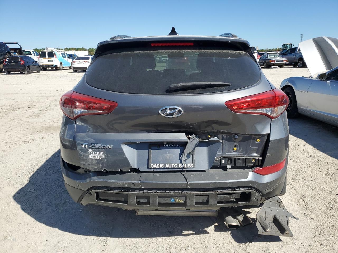 2016 Hyundai Tucson VIN KM8J33A24GU071987 Copart auction photo, rear end / front end damage thumbnail 6