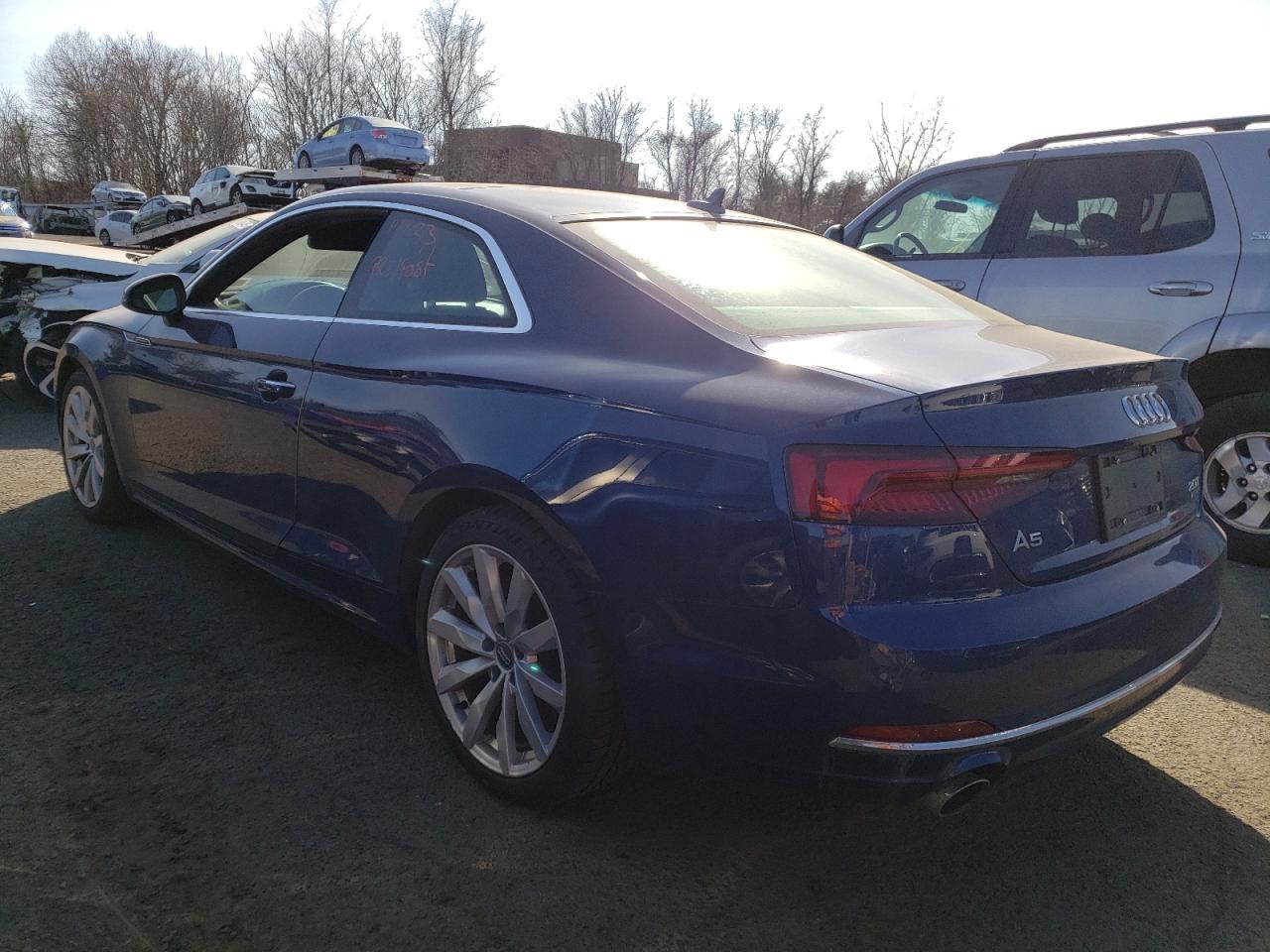 2018 Audi A5 VIN WAUPNAF58JA102695 Copart auction photo, front end / minor dent/scratches damage thumbnail 2