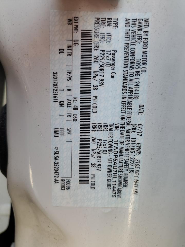 2017 Ford C-MAX VIN 1FADP5AU7HL114475 Copart auction photo, rear end / front end damage thumbnail 15