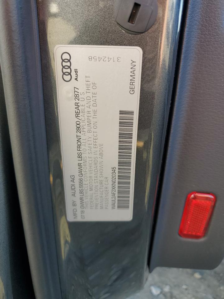 2019 Audi A6 VIN WAUL2AF2XKN020345 Copart auction photo, front end damage thumbnail 13