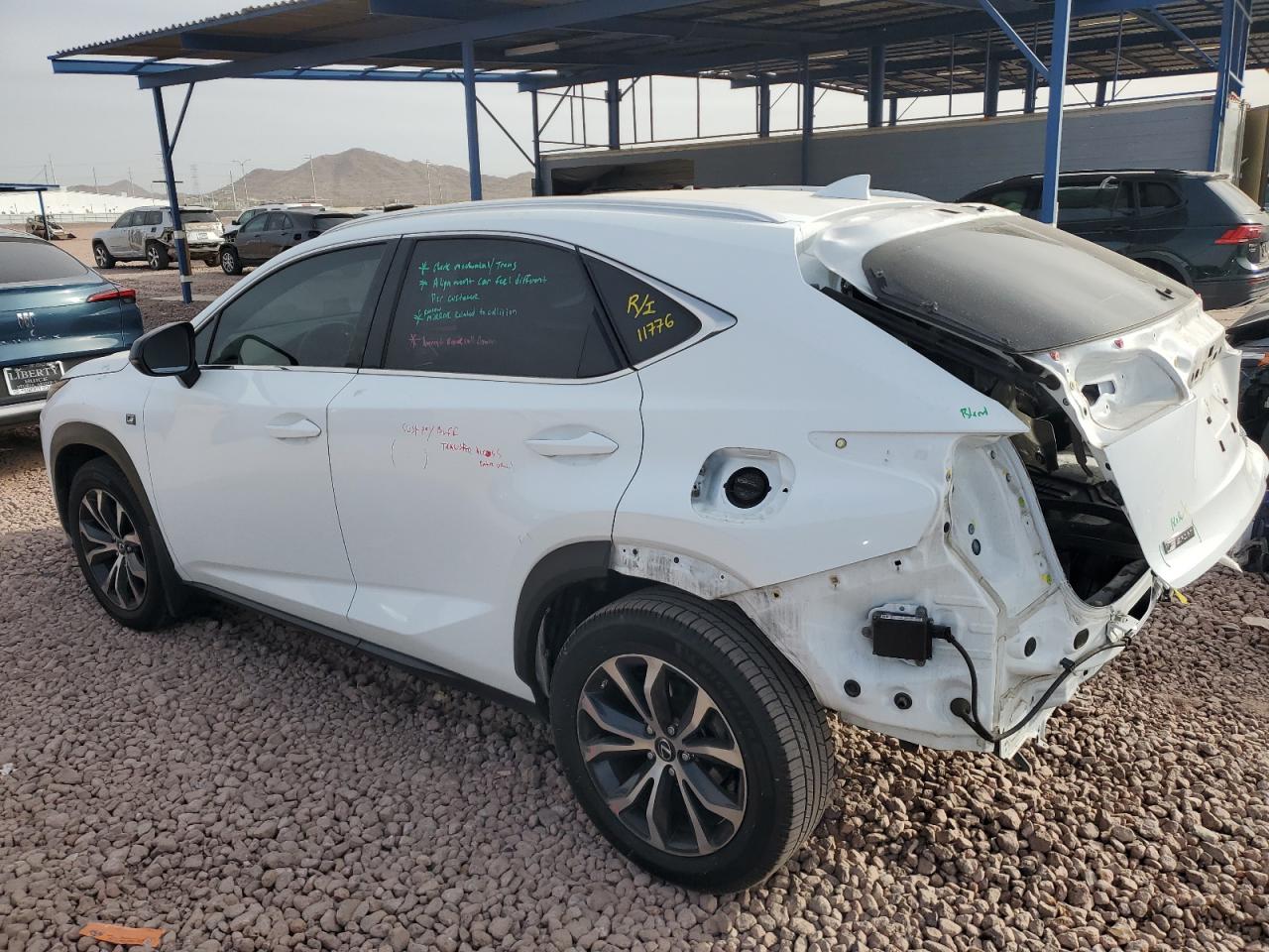 2016 Lexus NX VIN JTJBARBZ3G2083201 Copart auction photo, rear end damage thumbnail 2