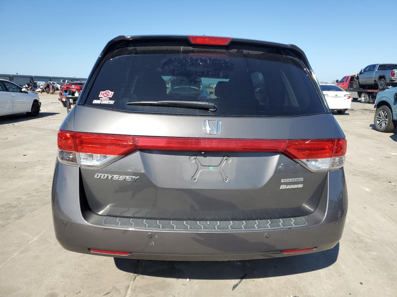 2015 Honda Odyssey VIN 5FNRL5H99FB091567 Copart auction photo, front end / side damage thumbnail 6