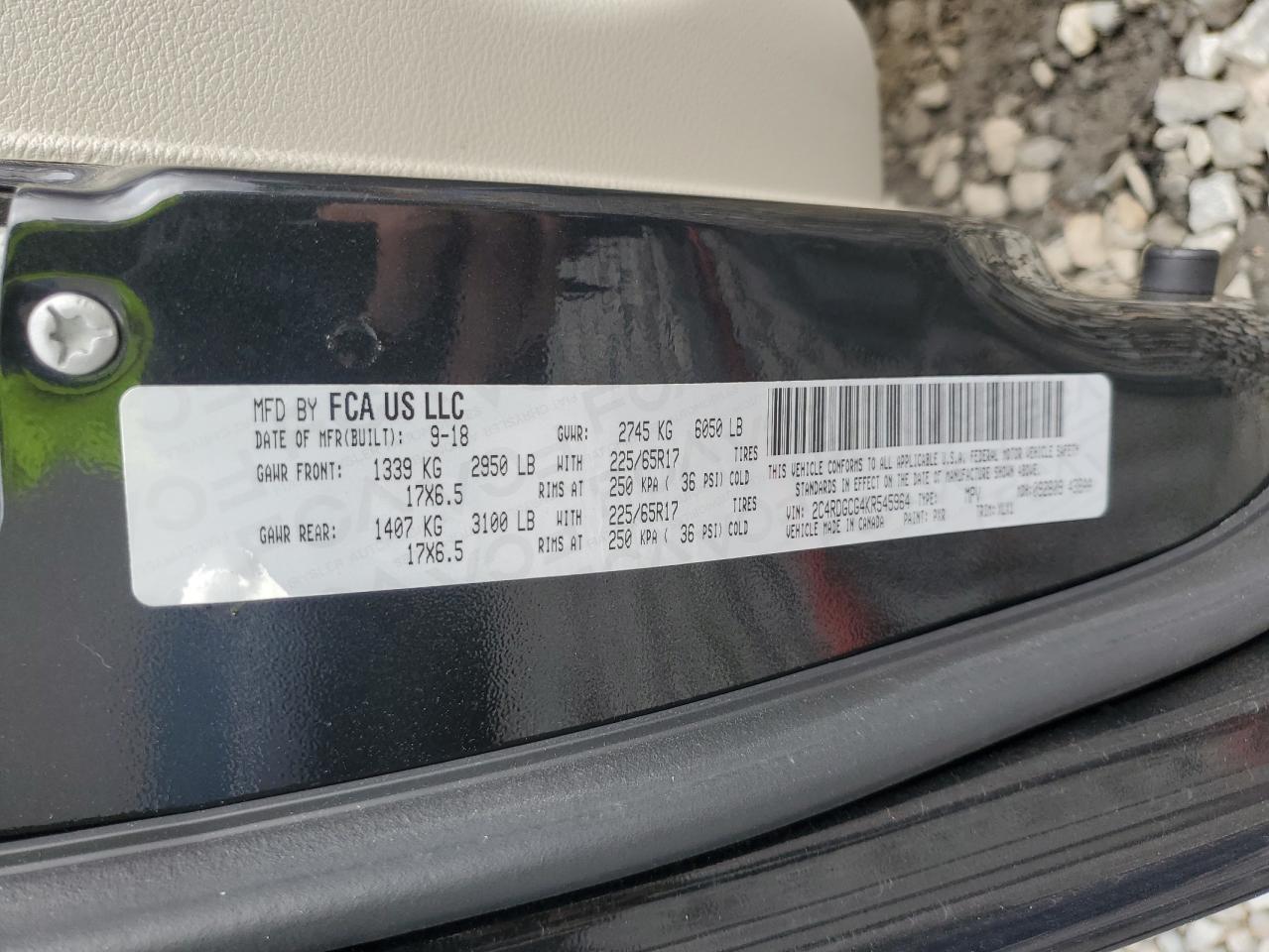 2019 Dodge Caravan VIN 2C4RDGCG4KR545964 Copart auction photo, front end damage thumbnail 13
