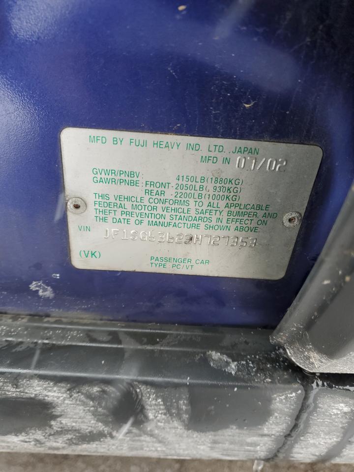 2003 Subaru Forester VIN JF1SG63623H727353 Copart auction photo, front end damage thumbnail 13