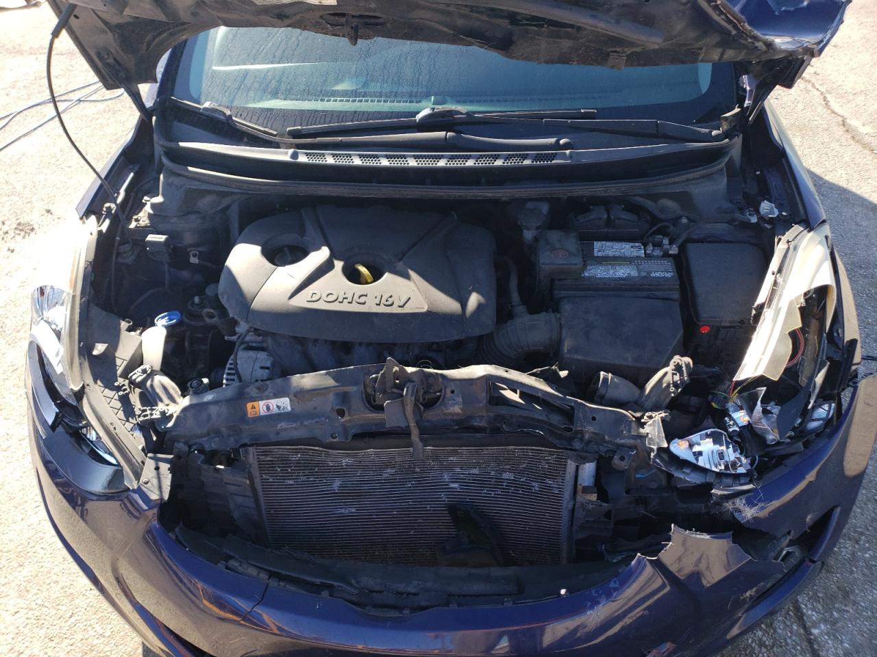 2013 Hyundai Elantra VIN 5NPDH4AE3DH384490 Copart auction photo, front end / rear end damage thumbnail 12