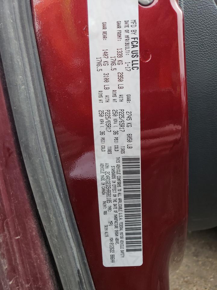 2017 Dodge Caravan VIN 2C4RDGEG5HR681185 Copart auction photo, front end / side damage thumbnail 13