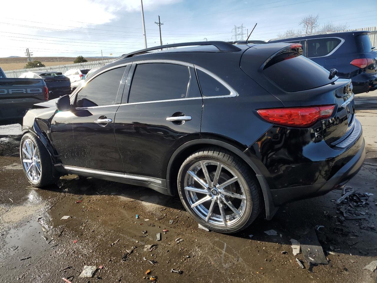 2015 Infiniti QX70 VIN JN8CS1MW8FM482380 Copart auction photo, front end damage thumbnail 2