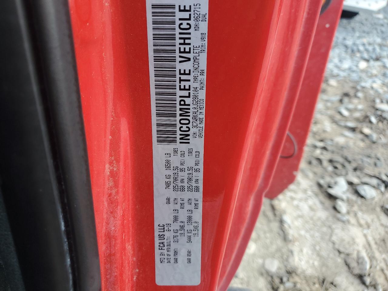 2018 RAM 4500 VIN 3C7WRKAL0JG280104 Copart auction photo, front end / undercarriage damage thumbnail 12