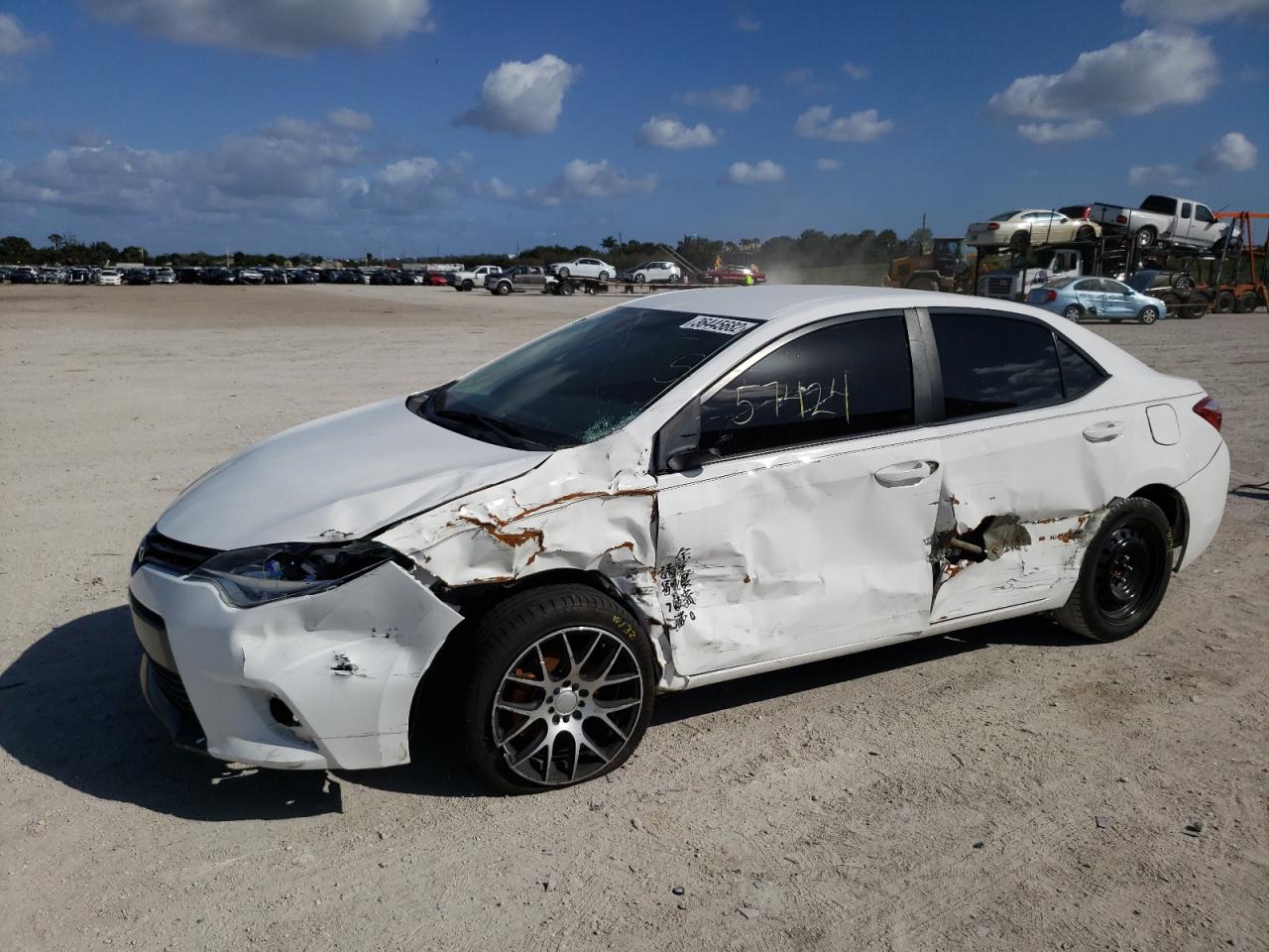 2016 Toyota Corolla VIN 5YFBURHEXGP526024 Copart auction photo, side / front end damage thumbnail 9