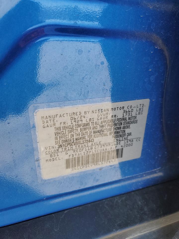 2024 Nissan Kicks VIN 3N1CP5CV9RL572443 Copart auction photo, rear end damage thumbnail 15