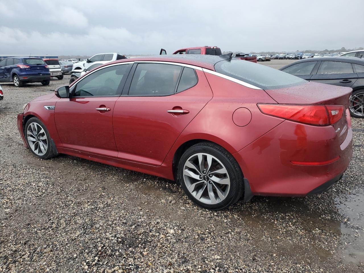 2014 KIA Optima VIN 5XXGR4A61EG335840 Copart auction photo, front end / side damage thumbnail 2