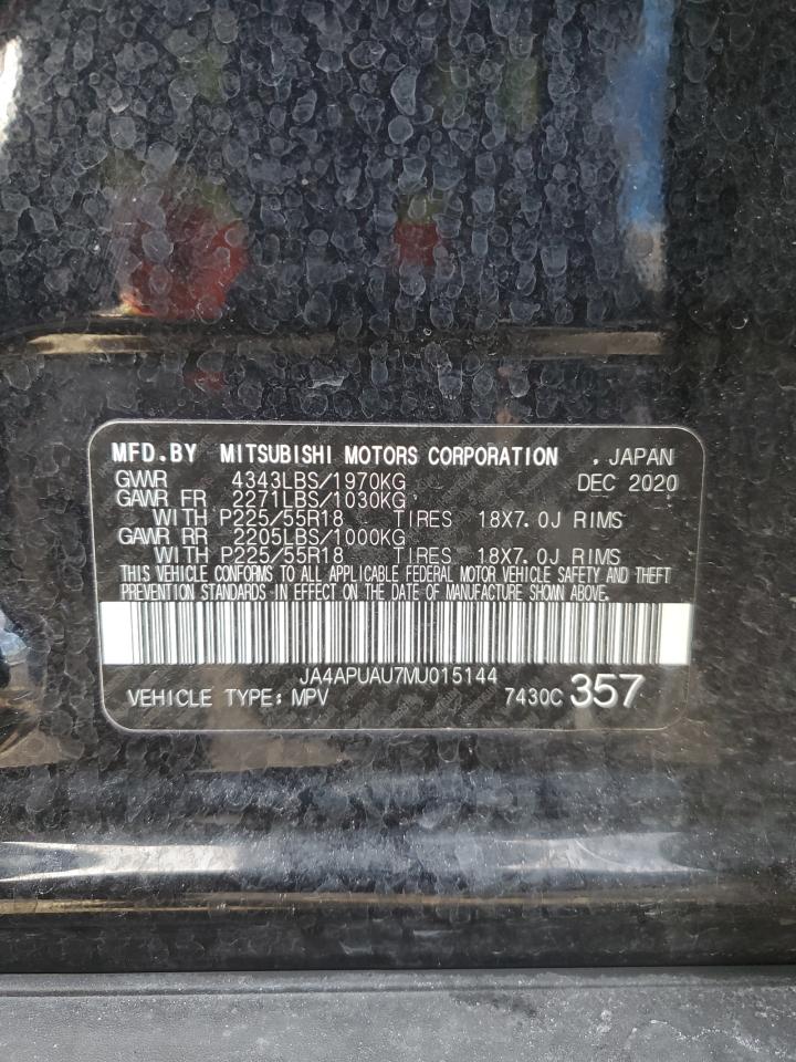 2021 Mitsubishi Outlander VIN JA4APUAU7MU015144 Copart auction photo, rear end damage thumbnail 13