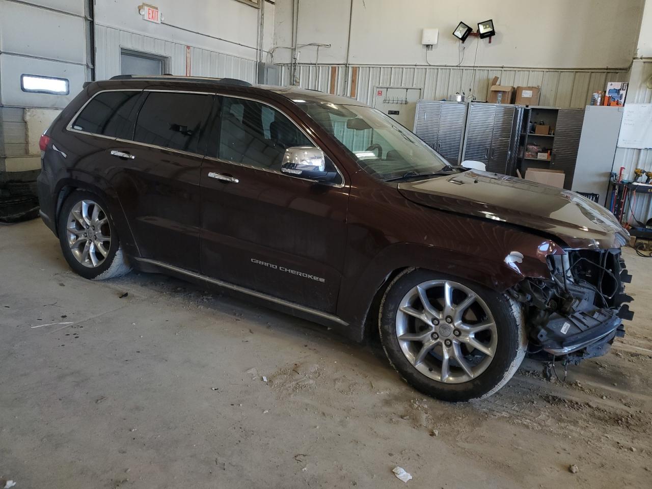 2014 Jeep Grand Cherokee VIN 1C4RJFJG3EC218801 Copart auction photo, front end / top/roof damage thumbnail 4