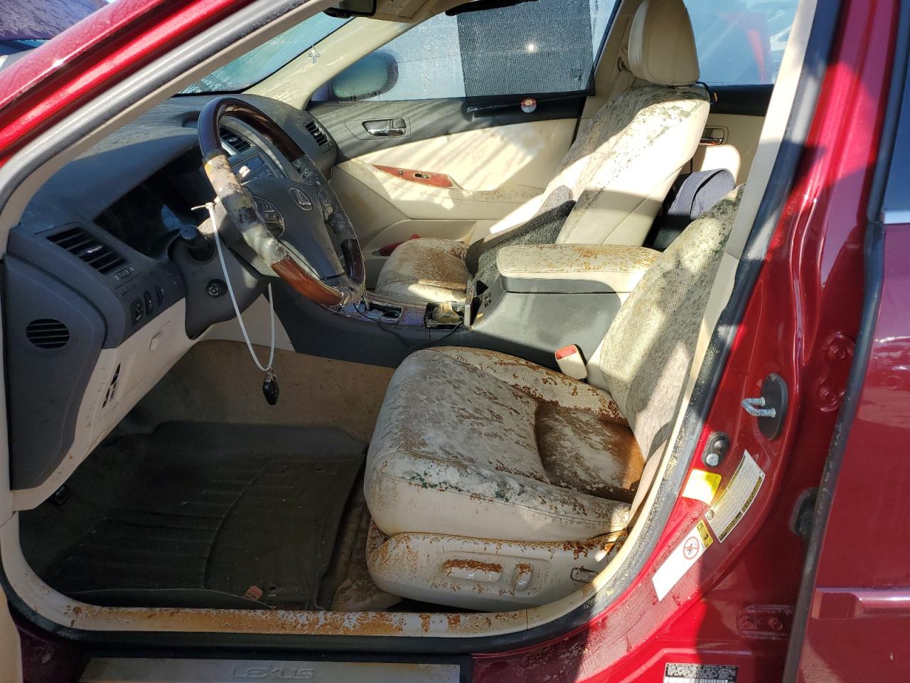 2012 Lexus ES VIN JTHBK1EG4C2492456 Copart auction photo, water/flood damage thumbnail 7