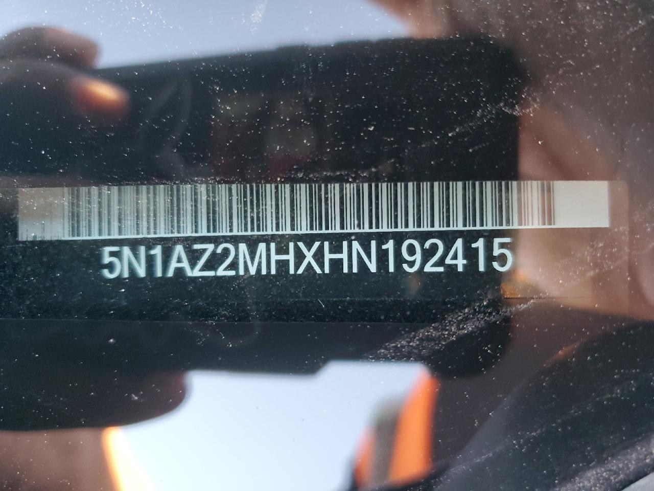 2017 Nissan Murano VIN 5N1AZ2MHXHN192415 Copart auction photo, side damage thumbnail 15