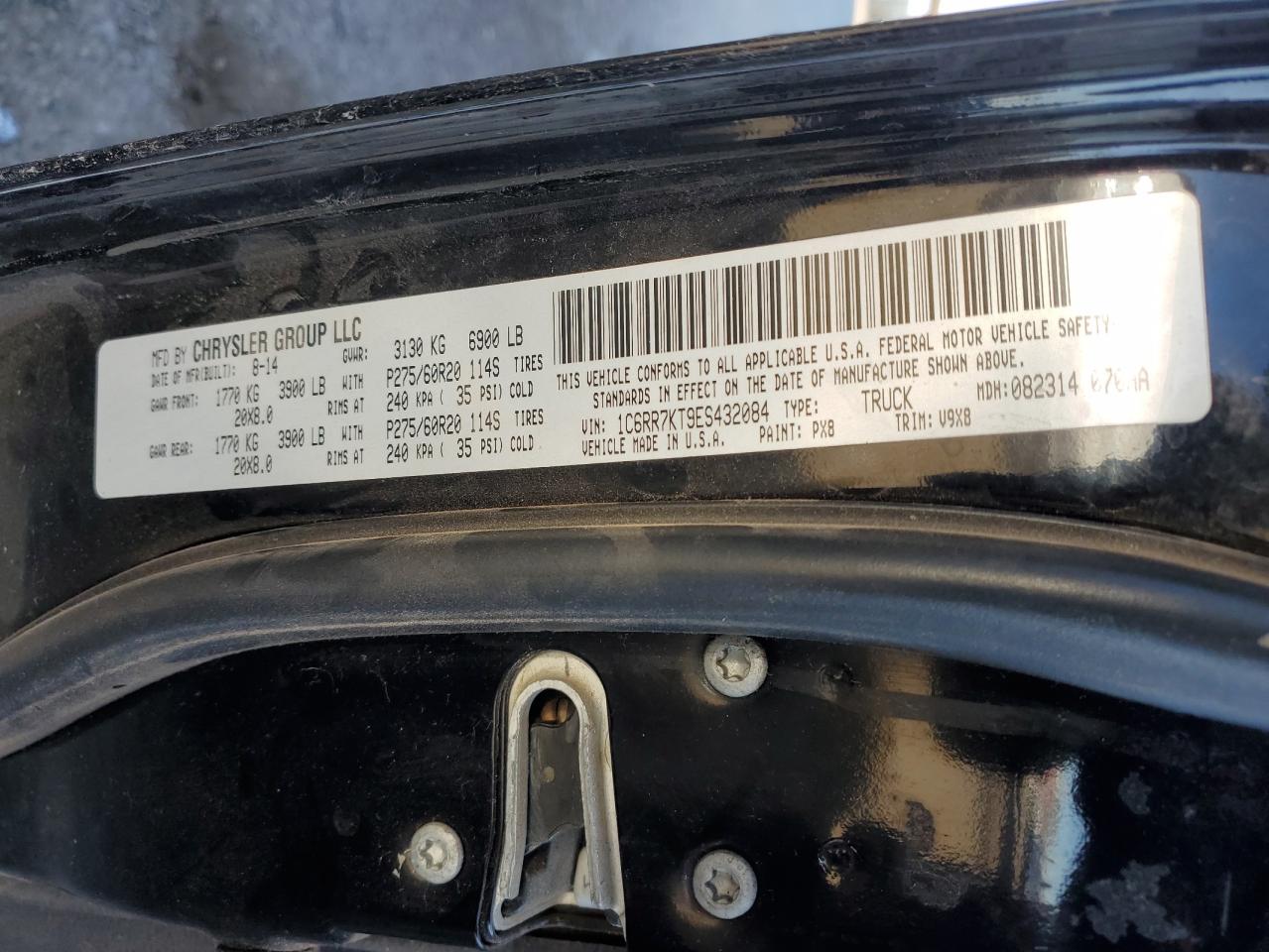 2014 RAM 1500 VIN 1C6RR7KT9ES432084 Copart auction photo, front end / undercarriage damage thumbnail 15