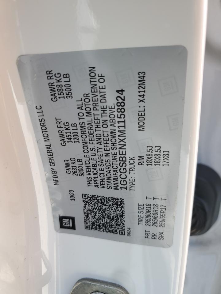 2021 Chevrolet Colorado VIN 1GCGSBENXM1158824 Copart auction photo, front end / minor dent/scratches damage thumbnail 12