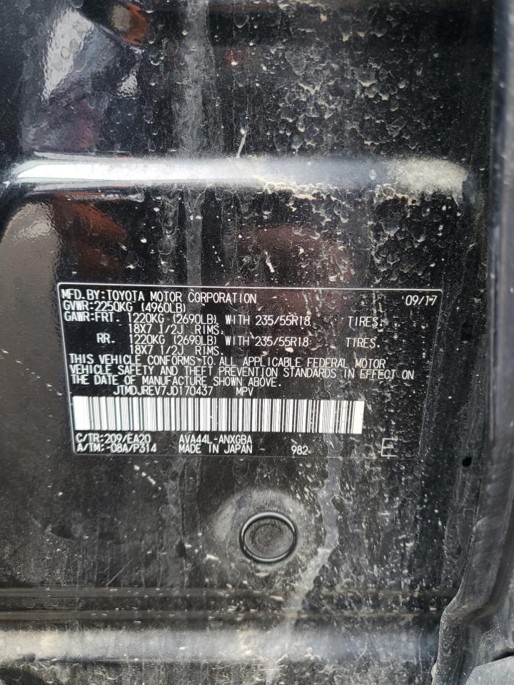 2018 Toyota RAV 4 VIN JTMDJREV7JD170437 Copart auction photo, side damage thumbnail 13
