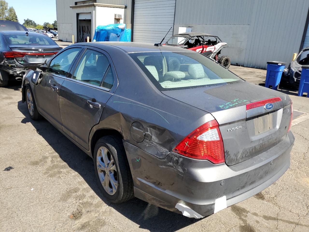 2012 Ford Fusion VIN 3FAHP0HA5CR249982 Copart auction photo, side / front end damage thumbnail 2