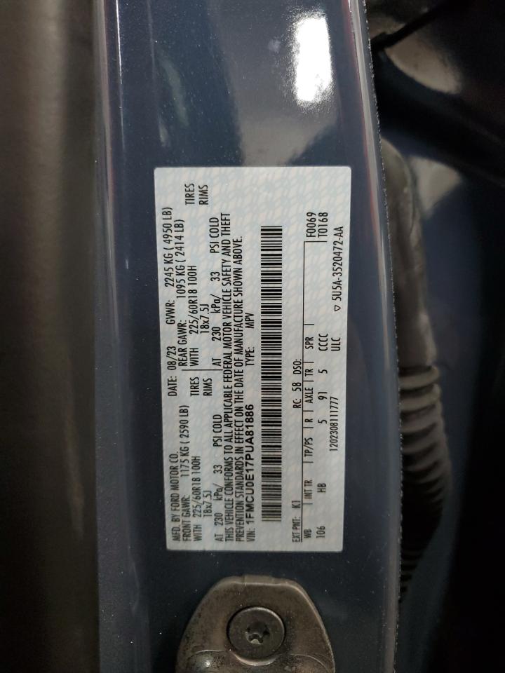 2023 Ford Escape VIN 1FMCU0E17PUA81886 Copart auction photo, side damage thumbnail 15