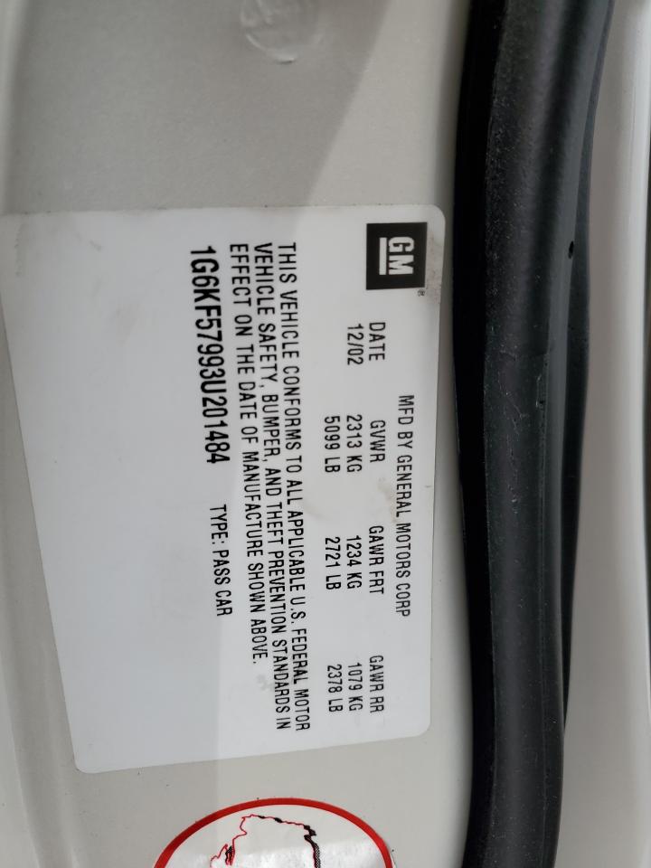 2003 Cadillac De Ville VIN 1G6KF57993U201484 Copart auction photo, rear end damage thumbnail 14