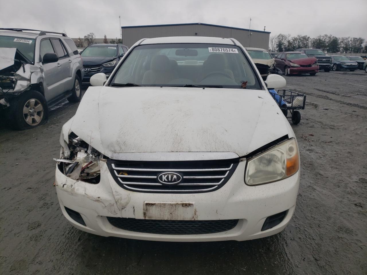 2008 KIA Spectra VIN KNAFE121285558824 Copart auction photo, front end / side damage thumbnail 5