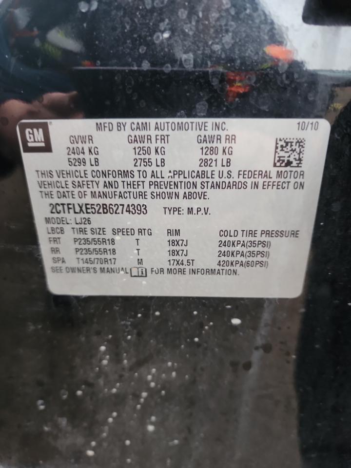 2011 GMC Terrain VIN 2CTFLXE52B6274393 Copart auction photo, rear end damage thumbnail 13