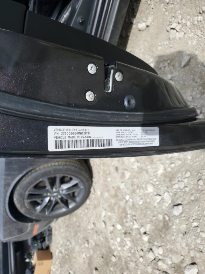 2021 Dodge Challenger VIN 2C3CDZGG6MH521724 Copart auction photo, front end / rear end damage thumbnail 12